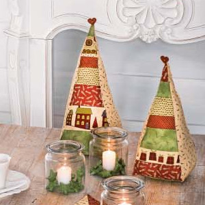 Декоративные ёлочки "Рождество в деревне"